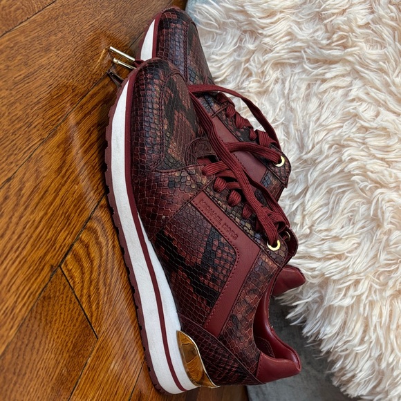 Michael Kors Burgundy and Gold Women's Sneakers - Picture 6 of 6